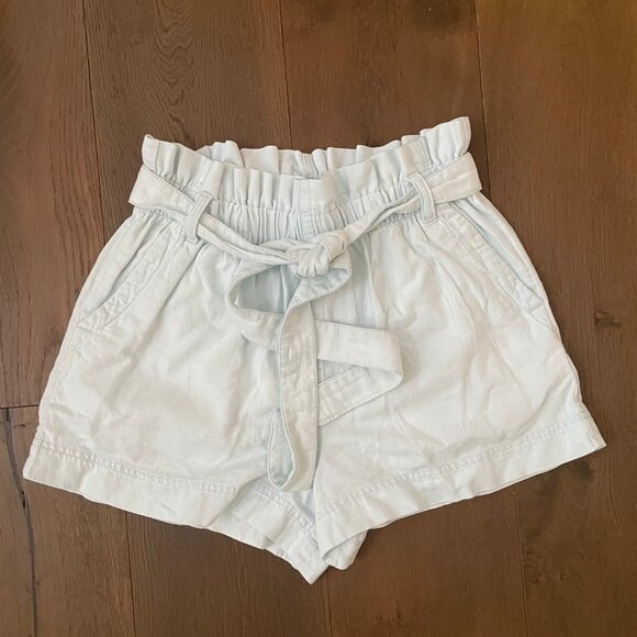 Pact Denim Chambray Light Blue Paper Bag Shorts Sz S - Picture 4 of 6